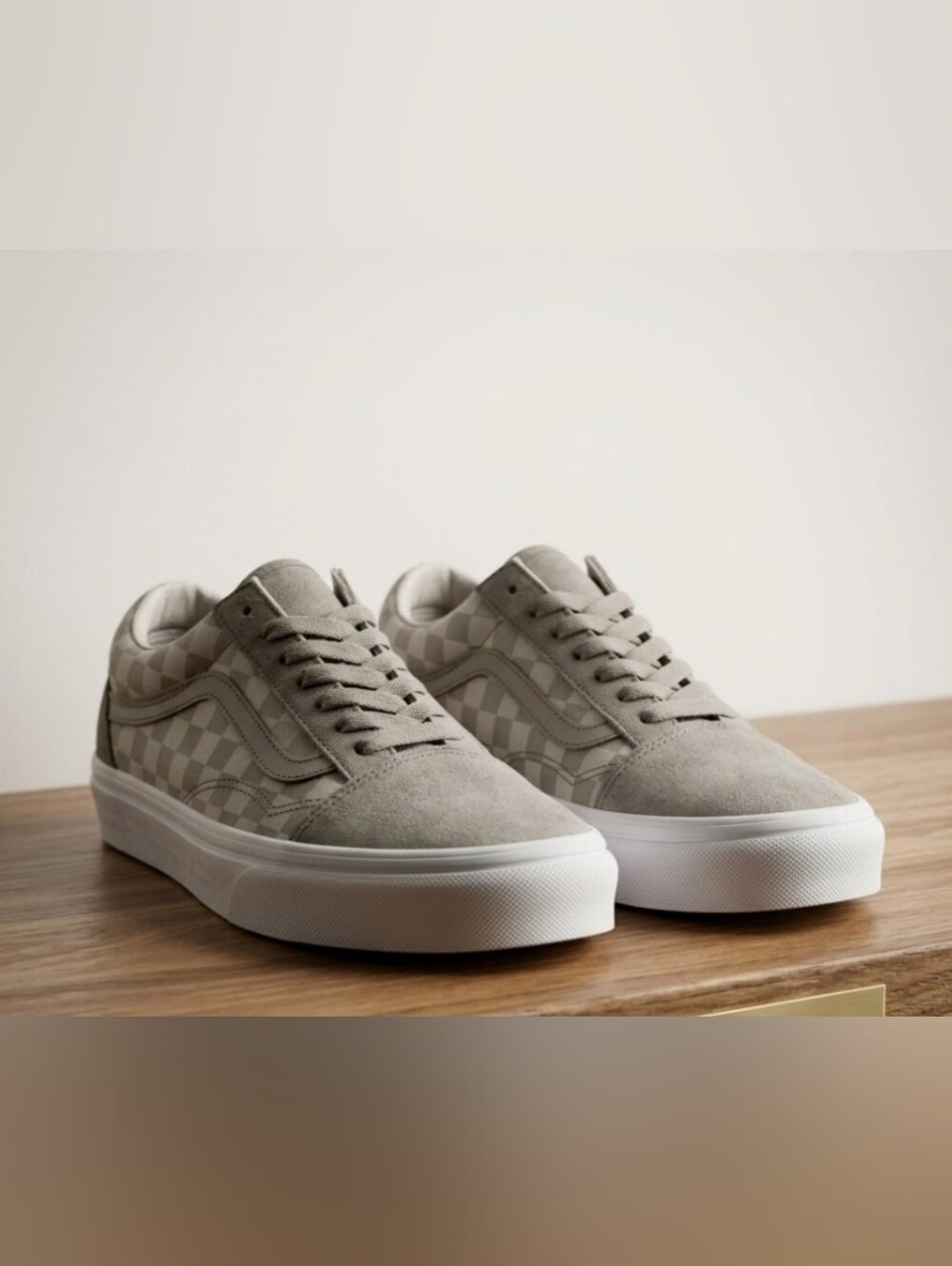 NEW! Vans Checkerboard Suede Low-Top Sneakers - Taupe sz 7 NWT